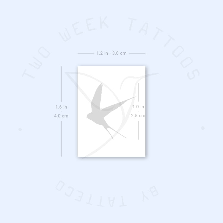Black Swallow Semi-Permanent Tattoo - Set of 2