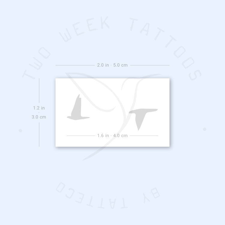 Flying Bird Couple Semi-Permanent Tattoo - Set of 2