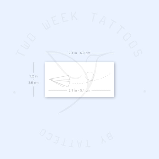 Flying Paper Plane Semi-Permanent Tattoo - Set of 2