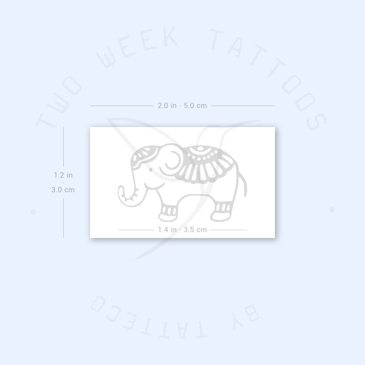 Ornamental Elephant Semi-Permanent Tattoo (Set of 2)