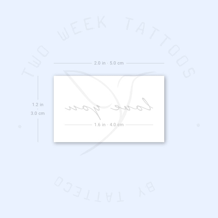 Love You Semi-Permanent Tattoo - Set of 2