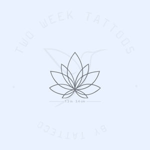 Fine Line Lotus Flower Semi-Permanent Tattoo - Set of 2