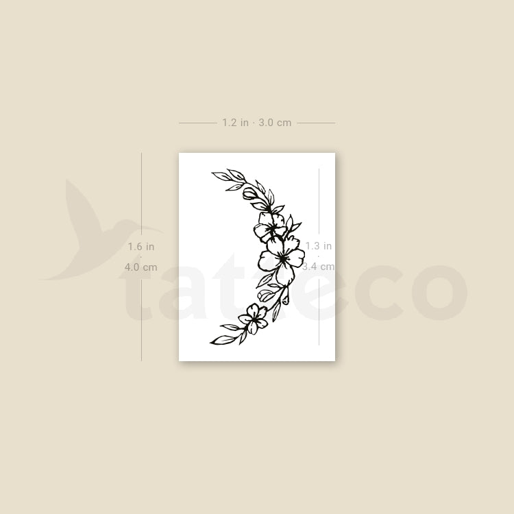 Tatuaje temporal de flor y luna - Juego de 3