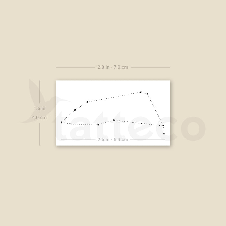 Minimalist Capricornus Constellation Temporary Tattoo by Puntuak - Set of 3