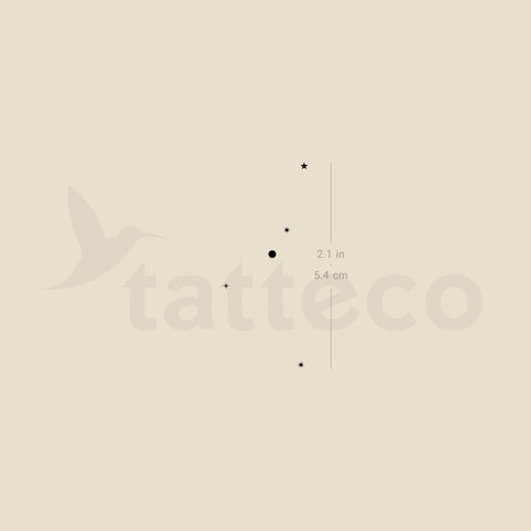 Minimalist Cancer Constellation Temporary Tattoo - Set of 3