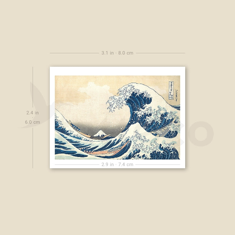 Hokusai's The Great Wave off Kanagawa Temporary Tattoo - Set of 3