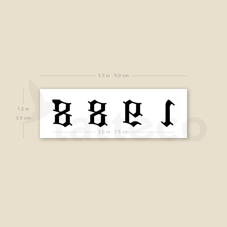 Rihanna 1988 Temporary Tattoo - Set of 3