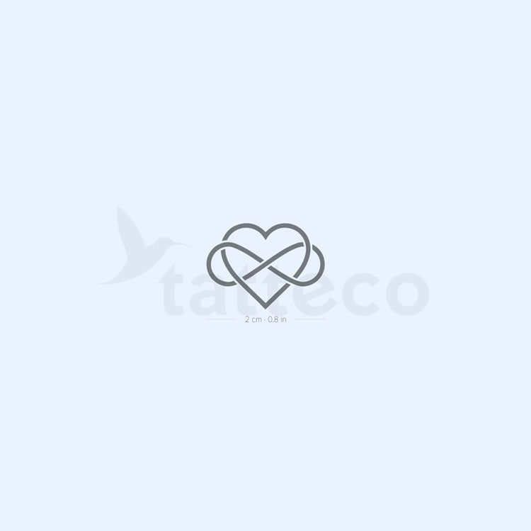 Intertwined Heart And Infinity Symbol Semi-Permanent Tattoo - Set of 2