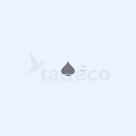 Spade Playing Card Suit Semi-Permanent Tattoo - Set of 2