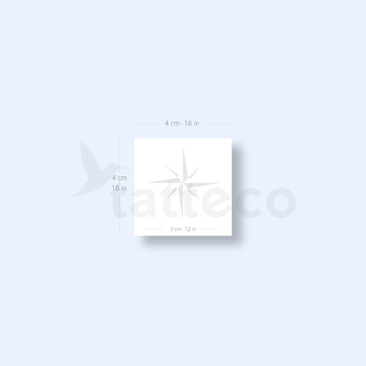 Minimalist Compass Rose 2-Week Temporary Tattoo - Set of 2