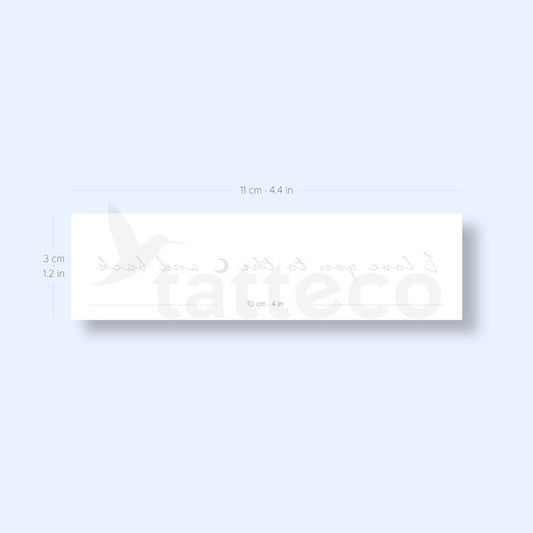 Tatuaje semipermanente "Te amo hasta la luna y más allá" - Juego de 2