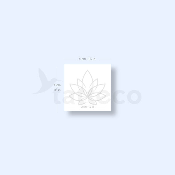 Line Lotus Flower Semi-Permanent Tattoo - Set of 2