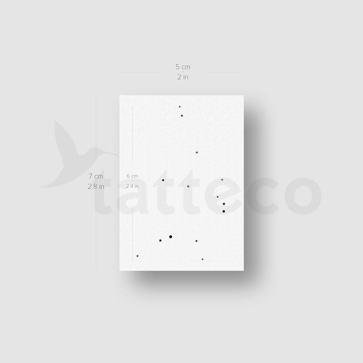 Minimalist Aquarius Constellation Temporary Tattoo - Set of 3