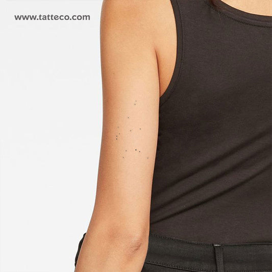Tatuaje temporal minimalista de la constelación de Acuario (juego de 3)