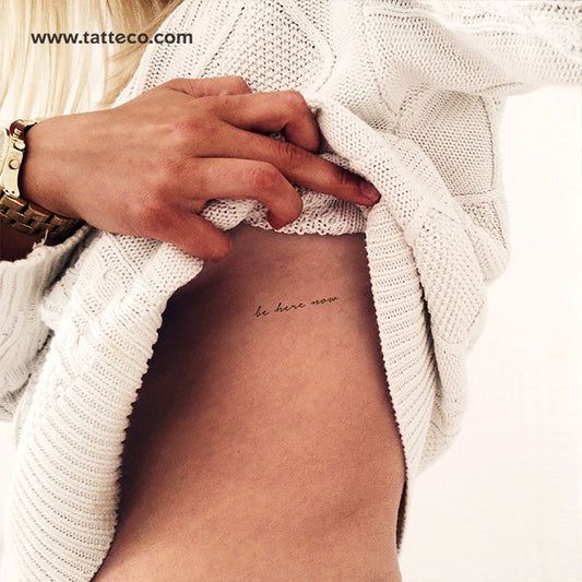 Tatuaje temporal "Be Here Now" - Juego de 3