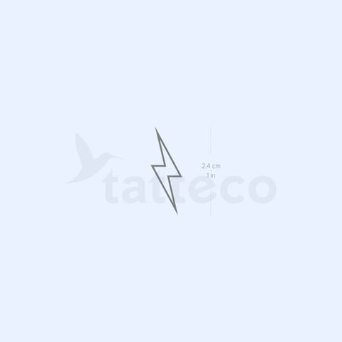Lightning Bolt Outline 2-Week Temporary Tattoo - Set of 2