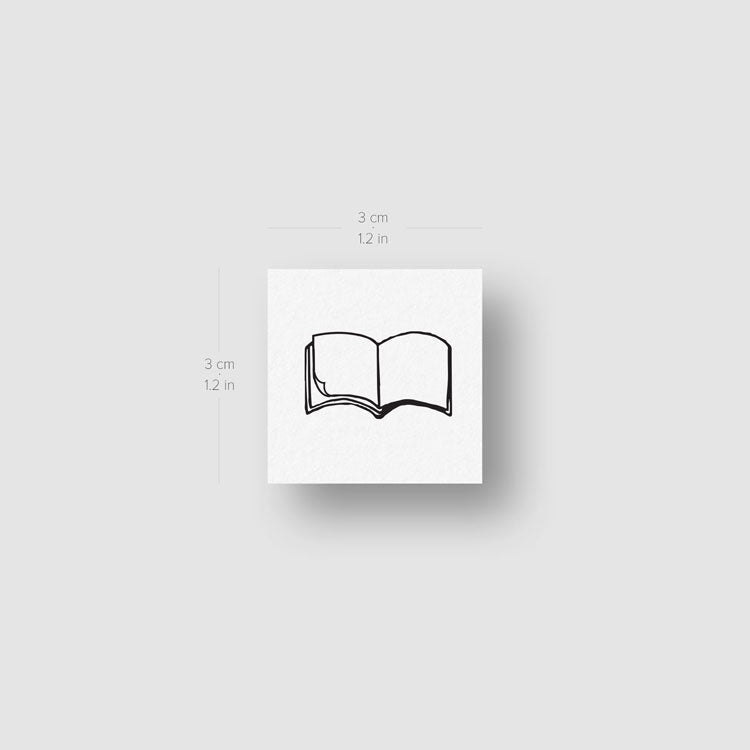 Tatuaje temporal de libro - Juego de 3