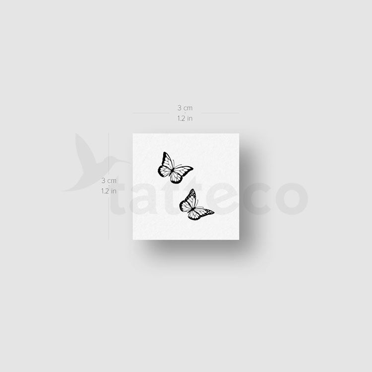 Butterfly Pair Temporary Tattoo - Set of 3