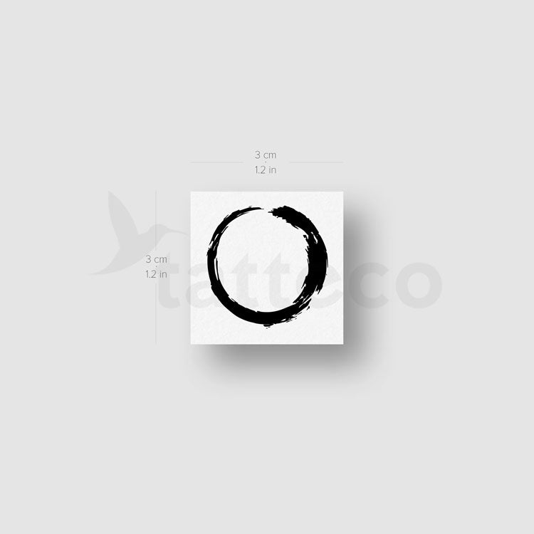 Tatuaje temporal pequeño Ensō - Juego de 3