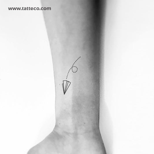 Tatuaje temporal de avión de papel volador (juego de 3)