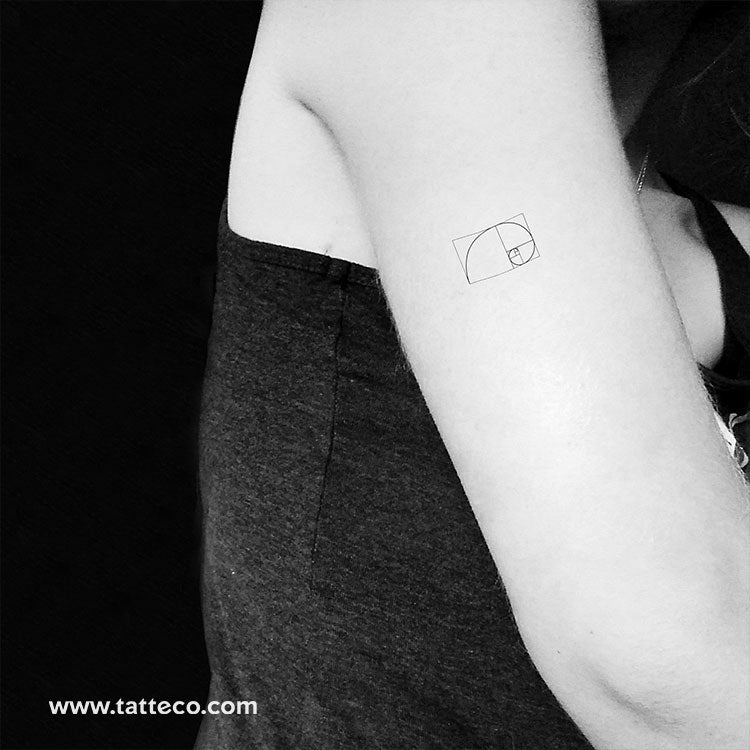 Small Golden Spiral Temporary Tattoo Set of 3 Tatteco