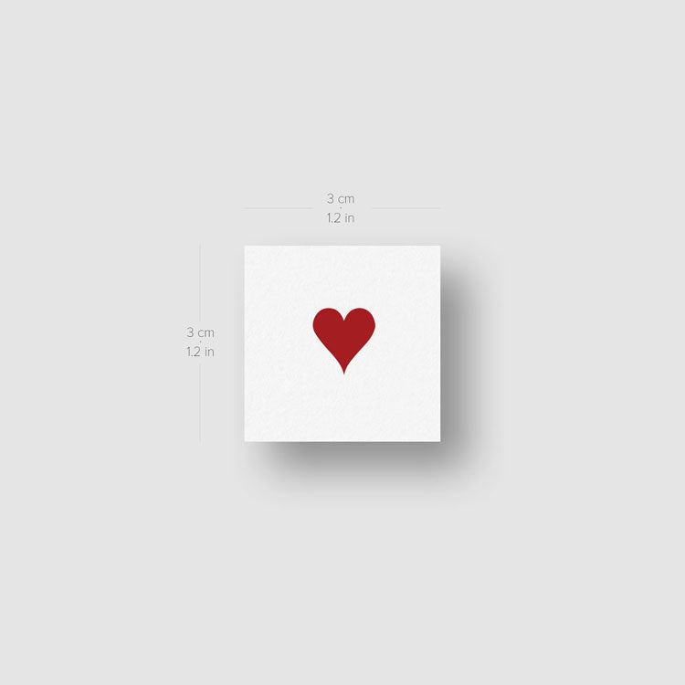 Tatuaje temporal de cartas de juego con forma de corazón (juego de 3)