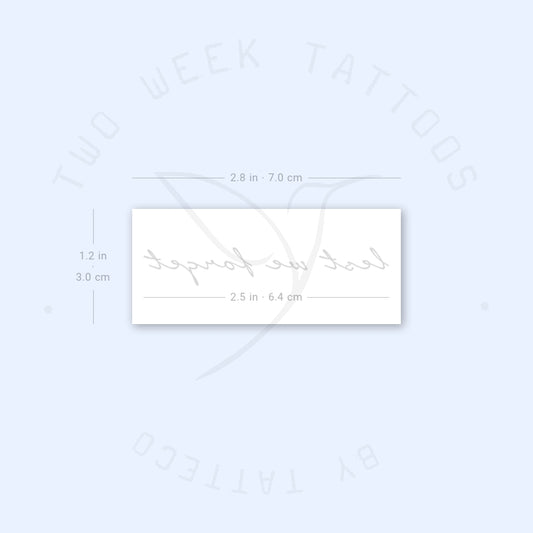 Lest We Forget Semi-Permanent Tattoo - Set of 2
