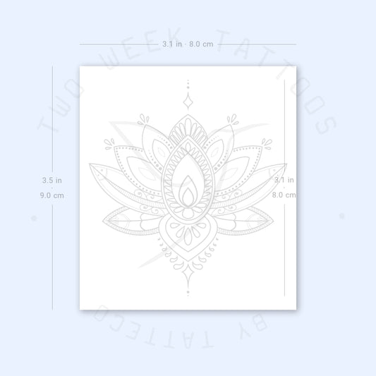 Tatuaje semipermanente de loto ornamental (juego de 2)