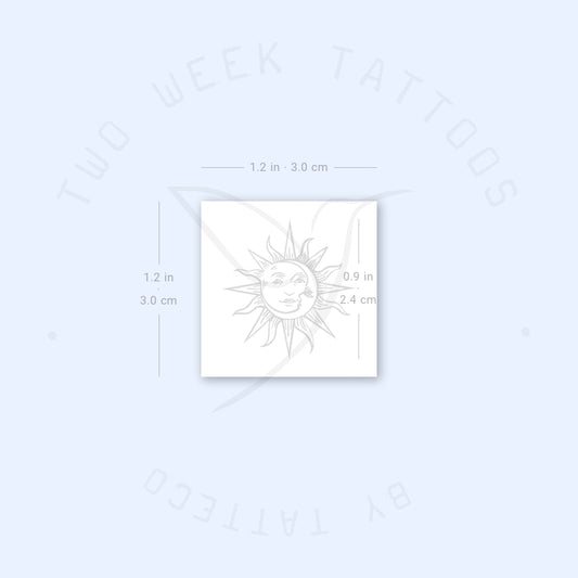 Tatuaje semipermanente de sol y luna (juego de 2)