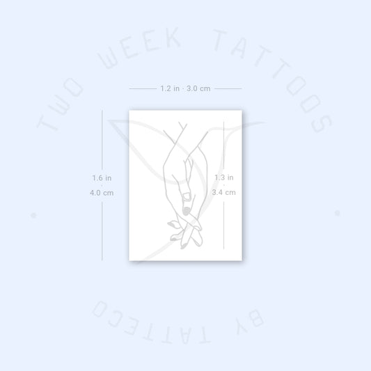 Tatuaje semipermanente de manos agarradas - Juego de 2