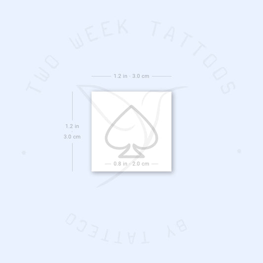 Spade Outline Semi-Permanent Tattoo - Set of 2