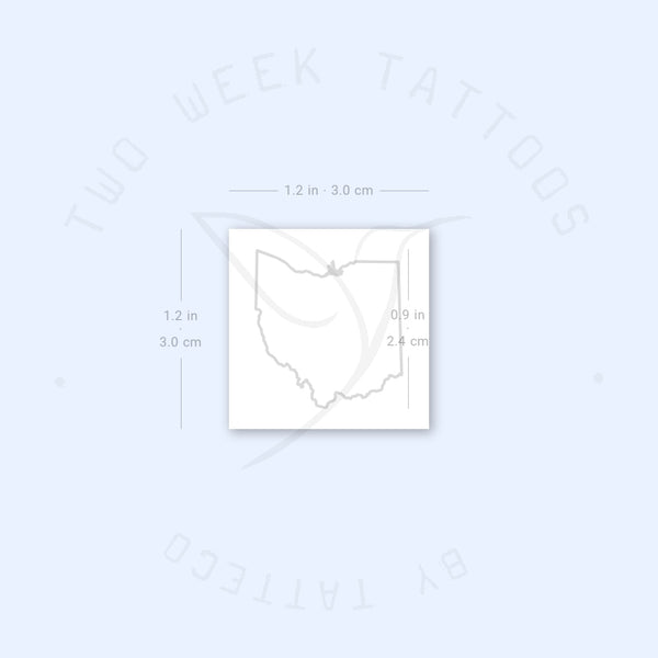 Ohio Map Semi-Permanent Tattoo - Set of 2