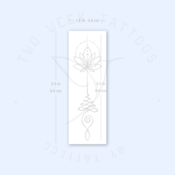 Lotus Unalome Semi-Permanent Tattoo - Set of 2