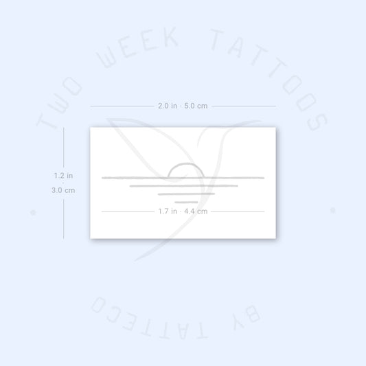 Tatuaje semipermanente minimalista de atardecer (juego de 2)