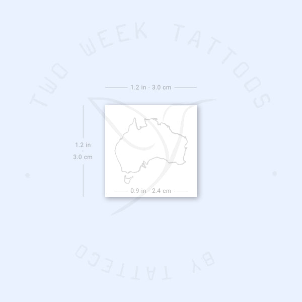 Australia Map Semi-Permanent Tattoo - Set of 2