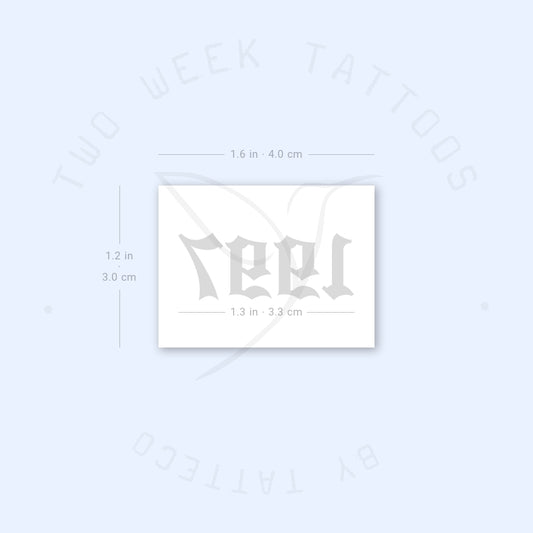 Gothic 1997 Birth Year Semi-Permanent Tattoo - Set of 2