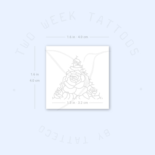 Rose Triangle Semi-Permanent Tattoo - Set of 2
