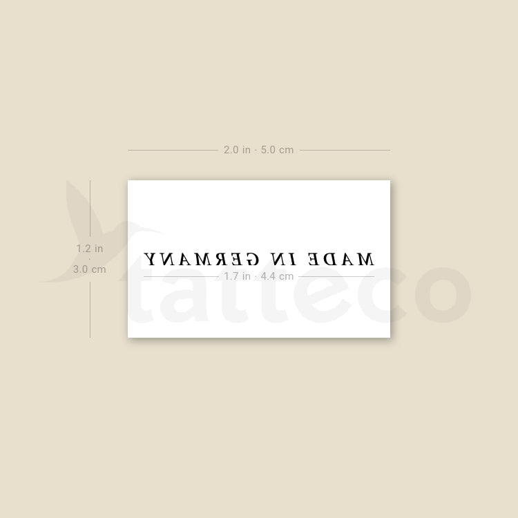 Made In Germany Temporary Tattoo - Set of 3