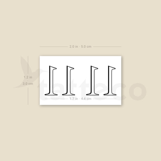 11 11 Aniston Temporary Tattoo - Set of 3