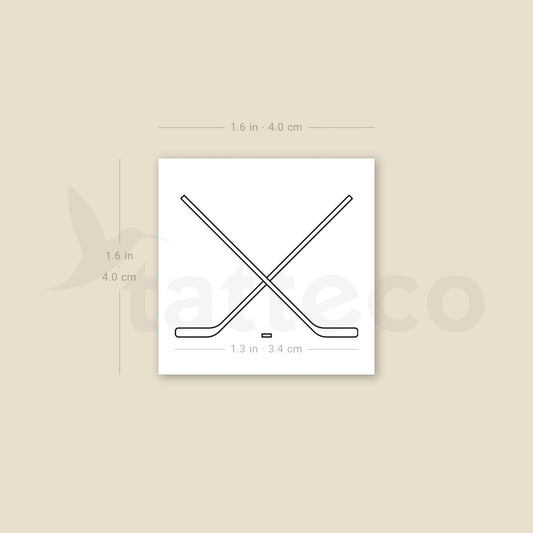 Tatuaje temporal de palos de hockey (juego de 3)