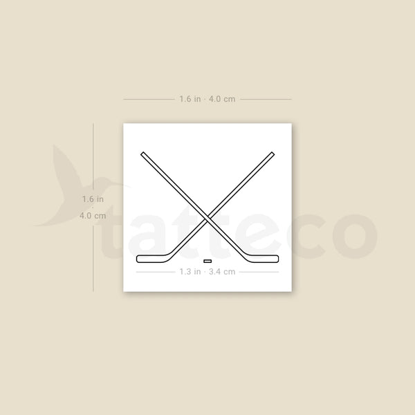 Hockey Sticks Temporary Tattoo - Set of 3