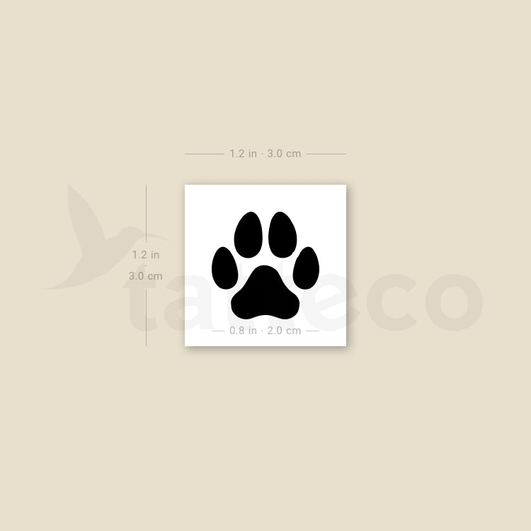 Tatuaje temporal de pata de perro - Juego de 3