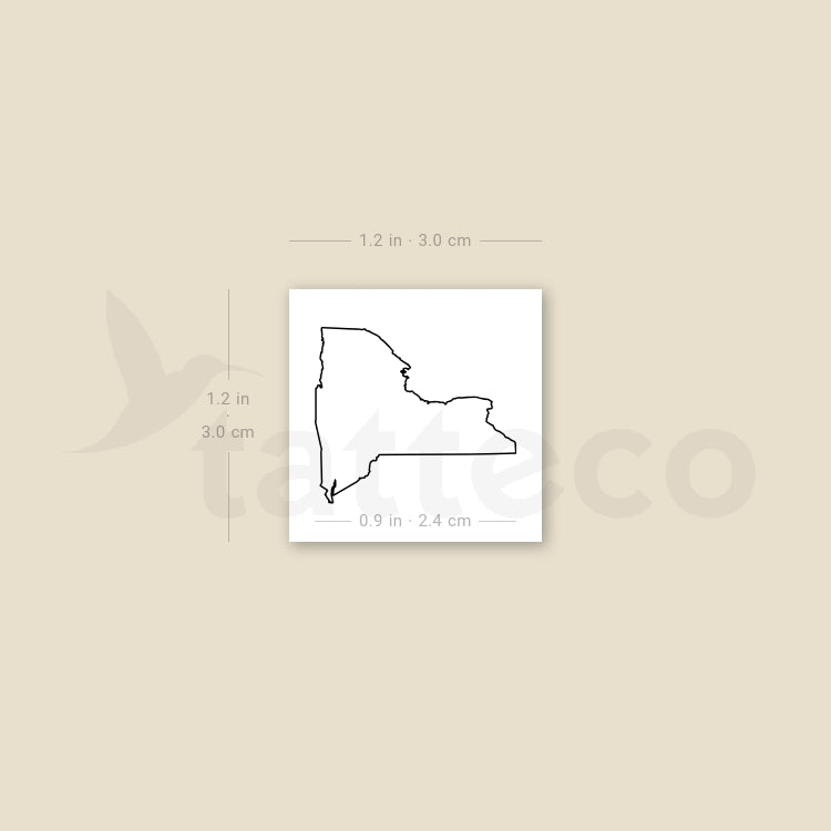 New York State Map Temporary Tattoo - Set of 3