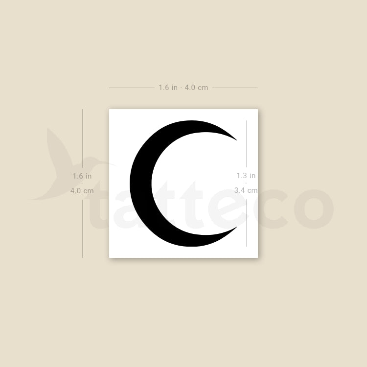 Black Crescent Temporary Tattoo - Set of 3