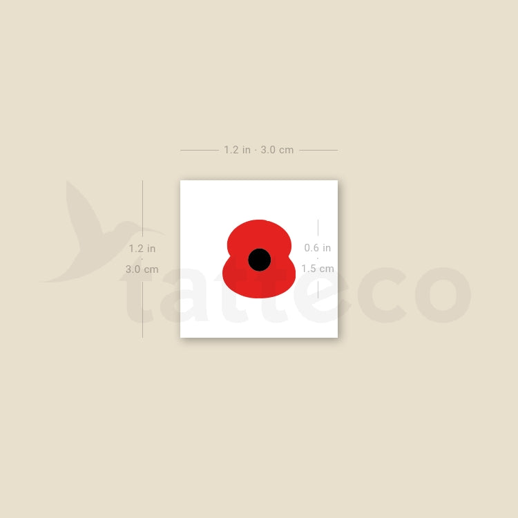 Small Remembrance Poppy Temporary Tattoo - Set of 3