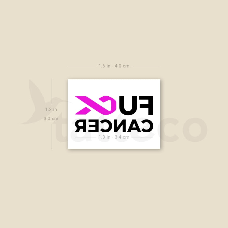 Fuck Cancer Temporary Tattoo - Set of 3