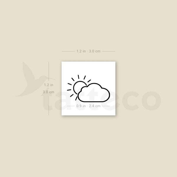 Small Cloudy Day Temporary Tattoo - Set of 3