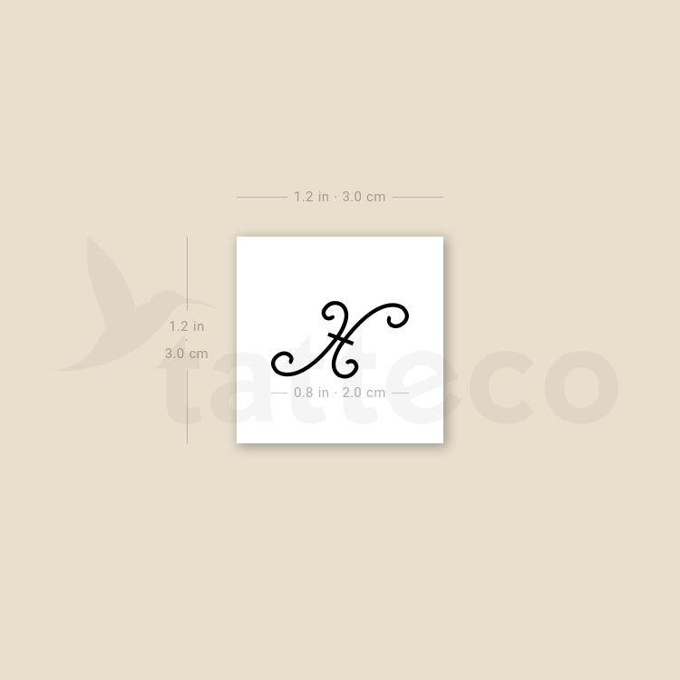 Rihanna Pisces Symbol Temporary Tattoo - Set of 3