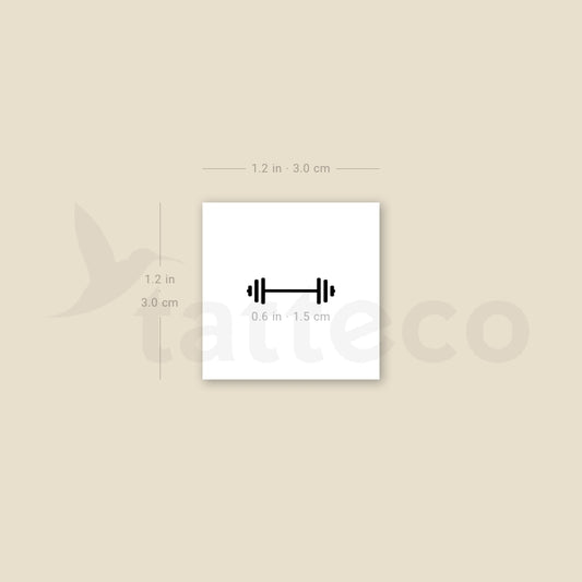 Small Dumbbell Temporary Tattoo - Set of 3