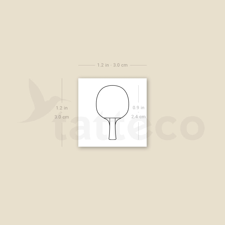 Ping Pong Paddle Temporary Tattoo - Set of 3